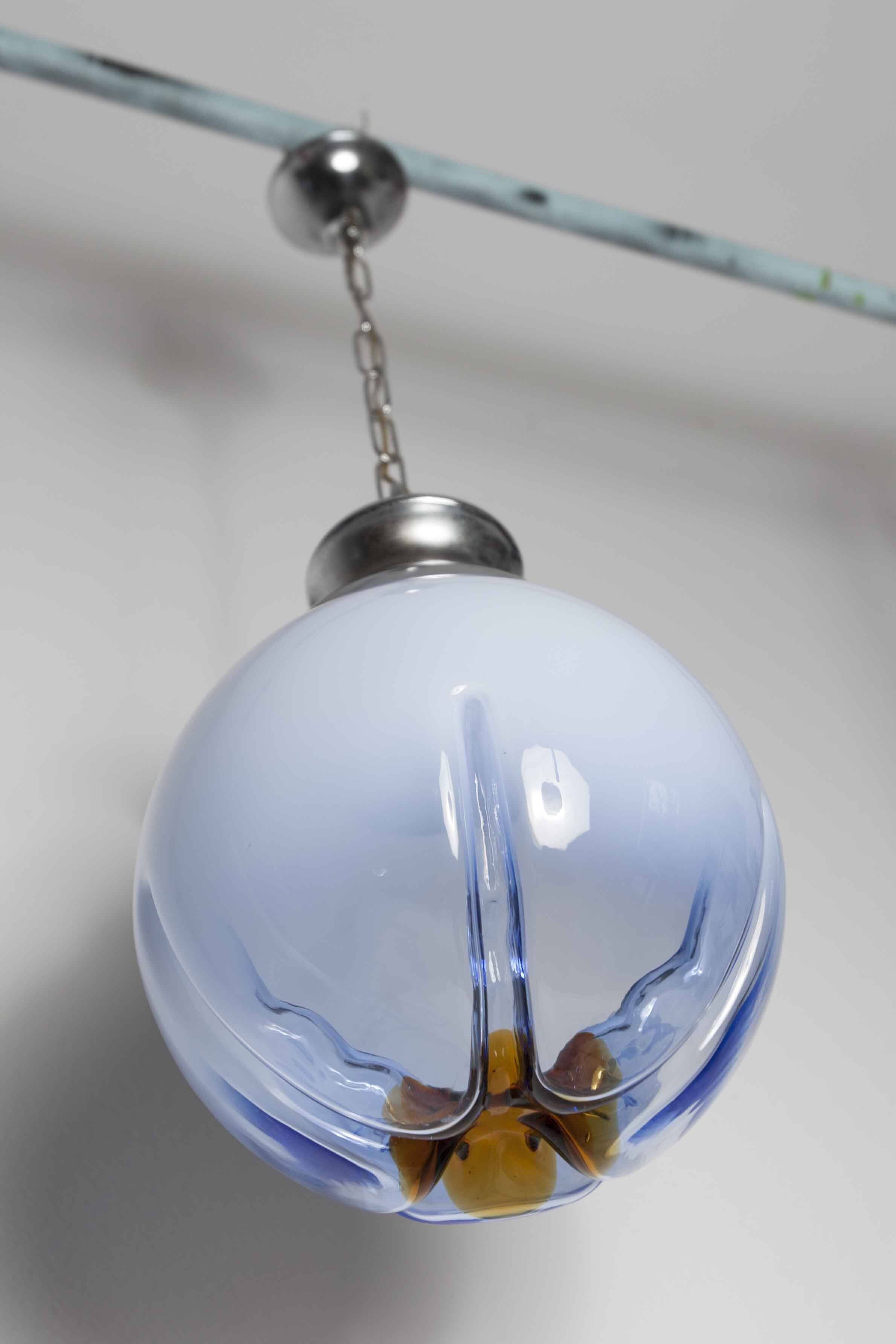 Murano glass globe pendant light Maazzega edition Italian design 70