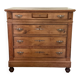 Antique Louis-Philippe commode in solid wood and white marble.