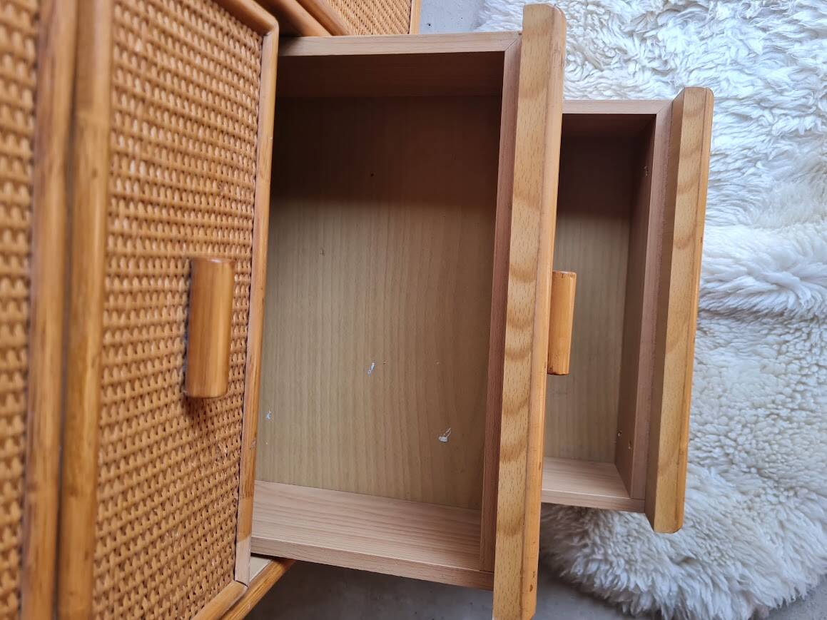 Vintage rattan wardrobe