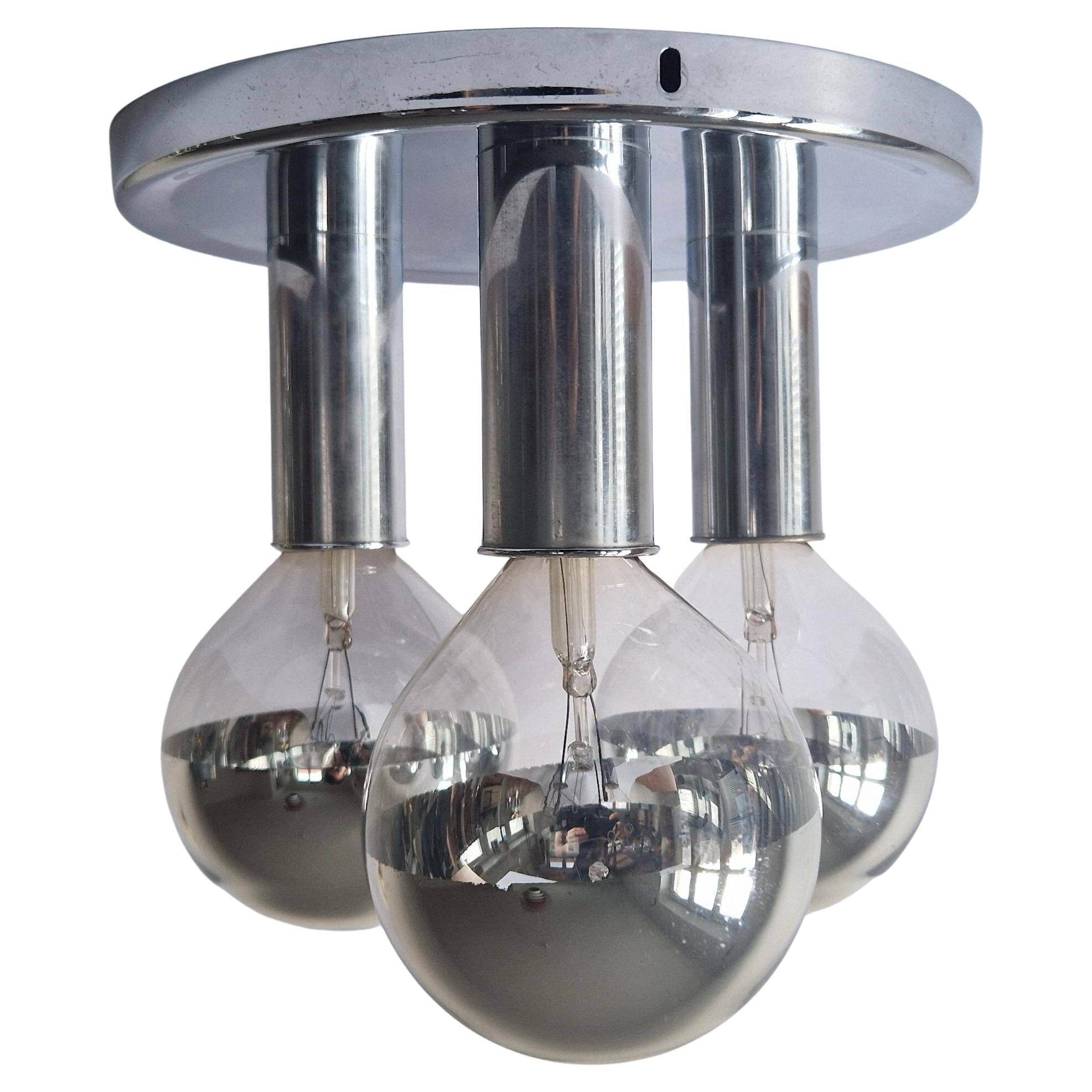 Rare Midcentury Flush Mount, Ceiling Lamp, Italy, 1970s