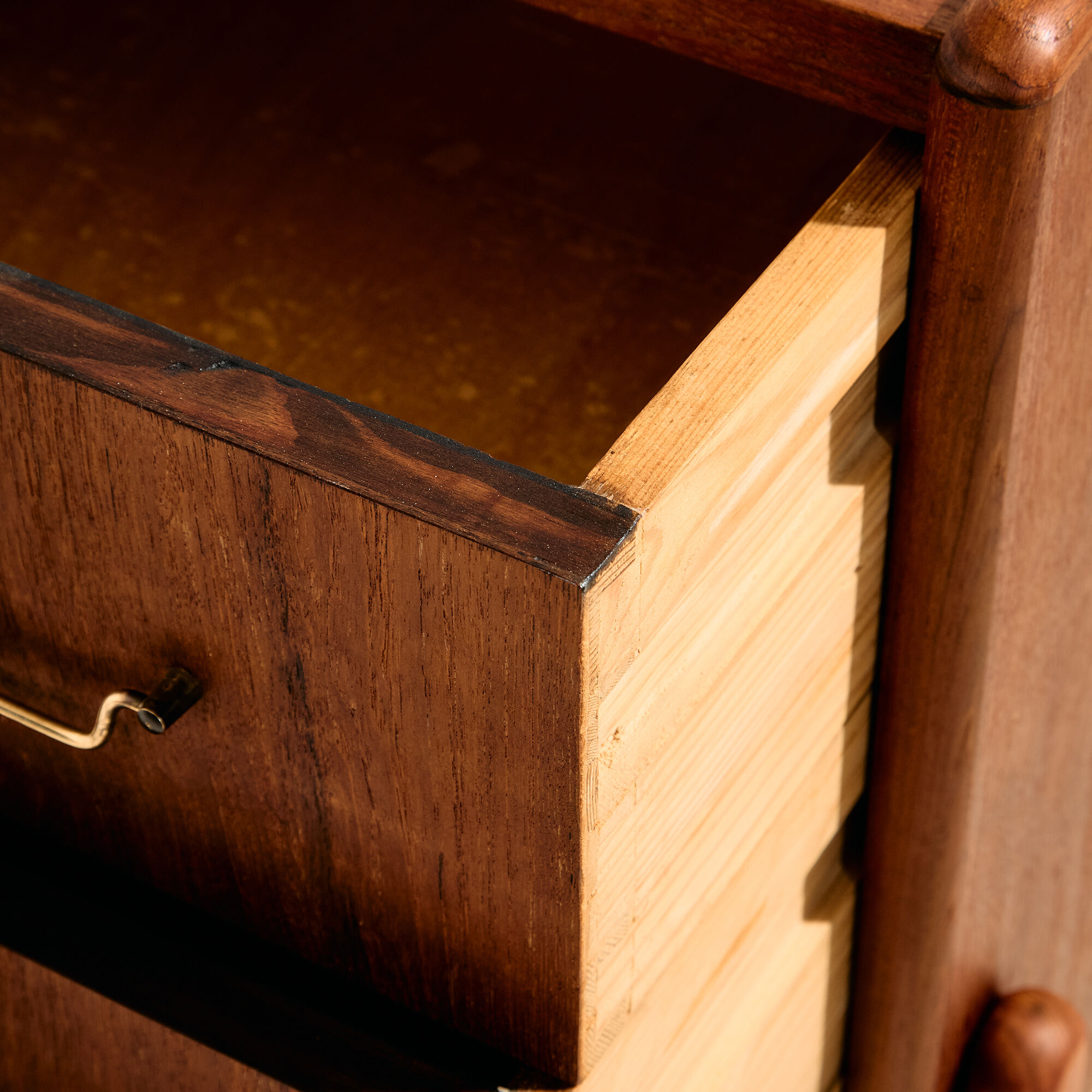 Restored commode in teak and oak