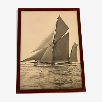 Framed photography sailboat and ocean