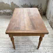Table de ferme noyer plateau pivotable à allonges