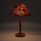 Vintage pine wood floor or table lamp with real leaves shade