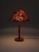 Vintage pine wood floor or table lamp with real leaves shade