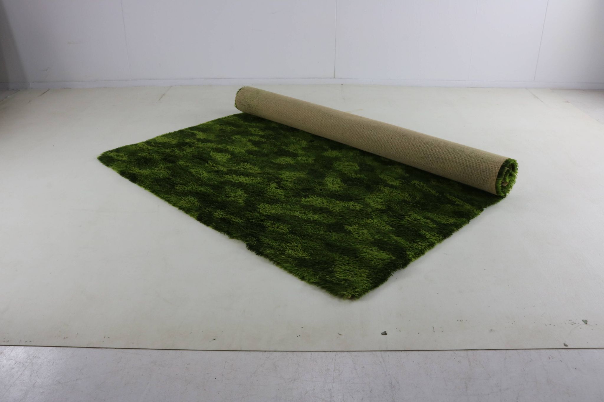 Beau tapis vert mélangé
