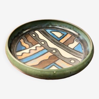 Enamelled stoneware bowl, Odetta, Quimper, 1960
