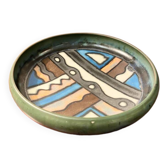 Enamelled stoneware bowl, Odetta, Quimper, 1960