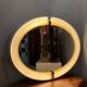 Large oval mirror, Space Age design, vintage from the 1970s.