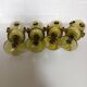 Olive green mouth-blown crackled glass