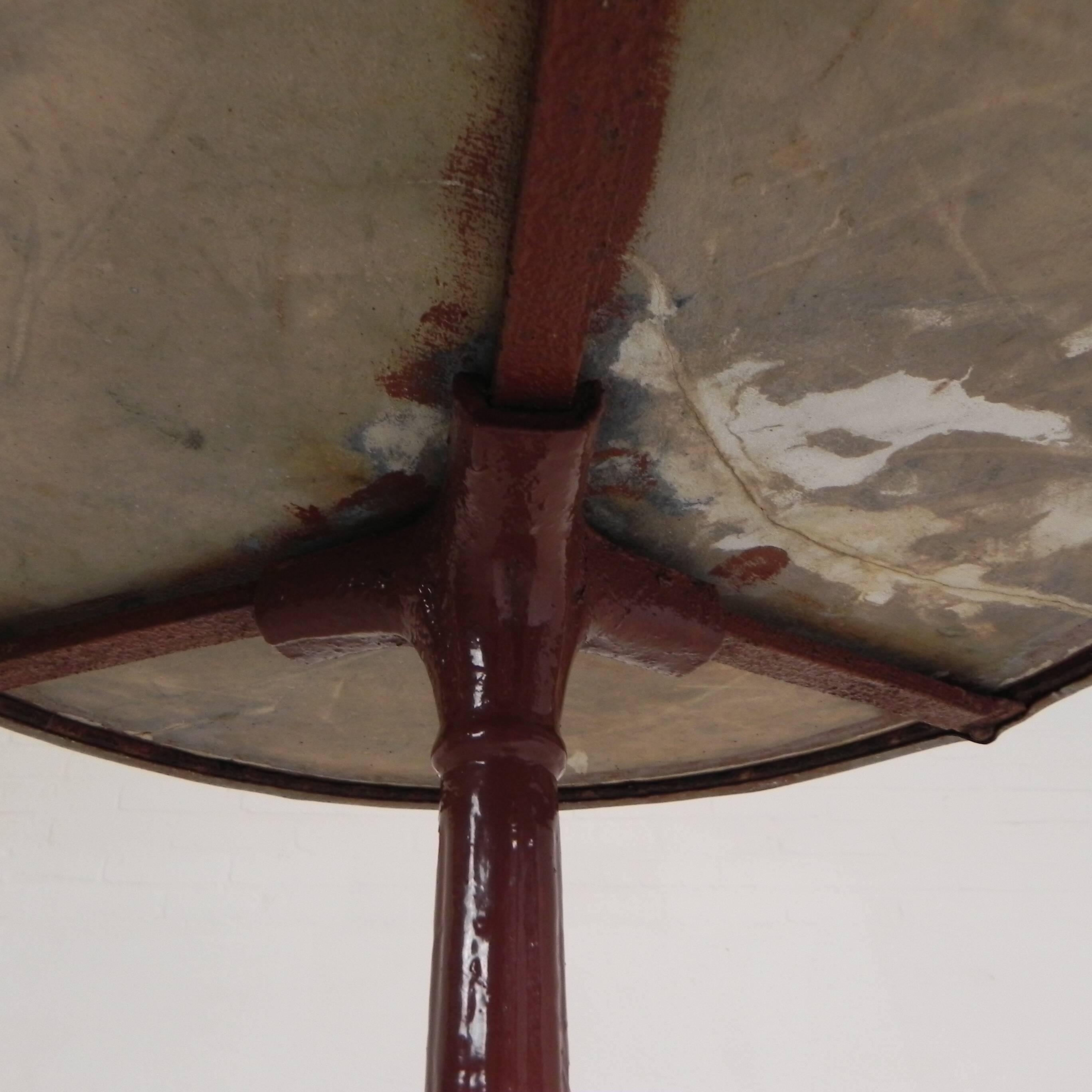 Bistro table with cast iron legs and marble top, 1920s.