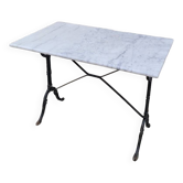 Marble and antique cast iron bistro table