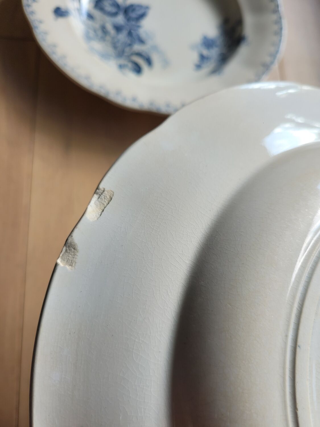 Set of 2 hollow plates Flore U&C Sarreguemines