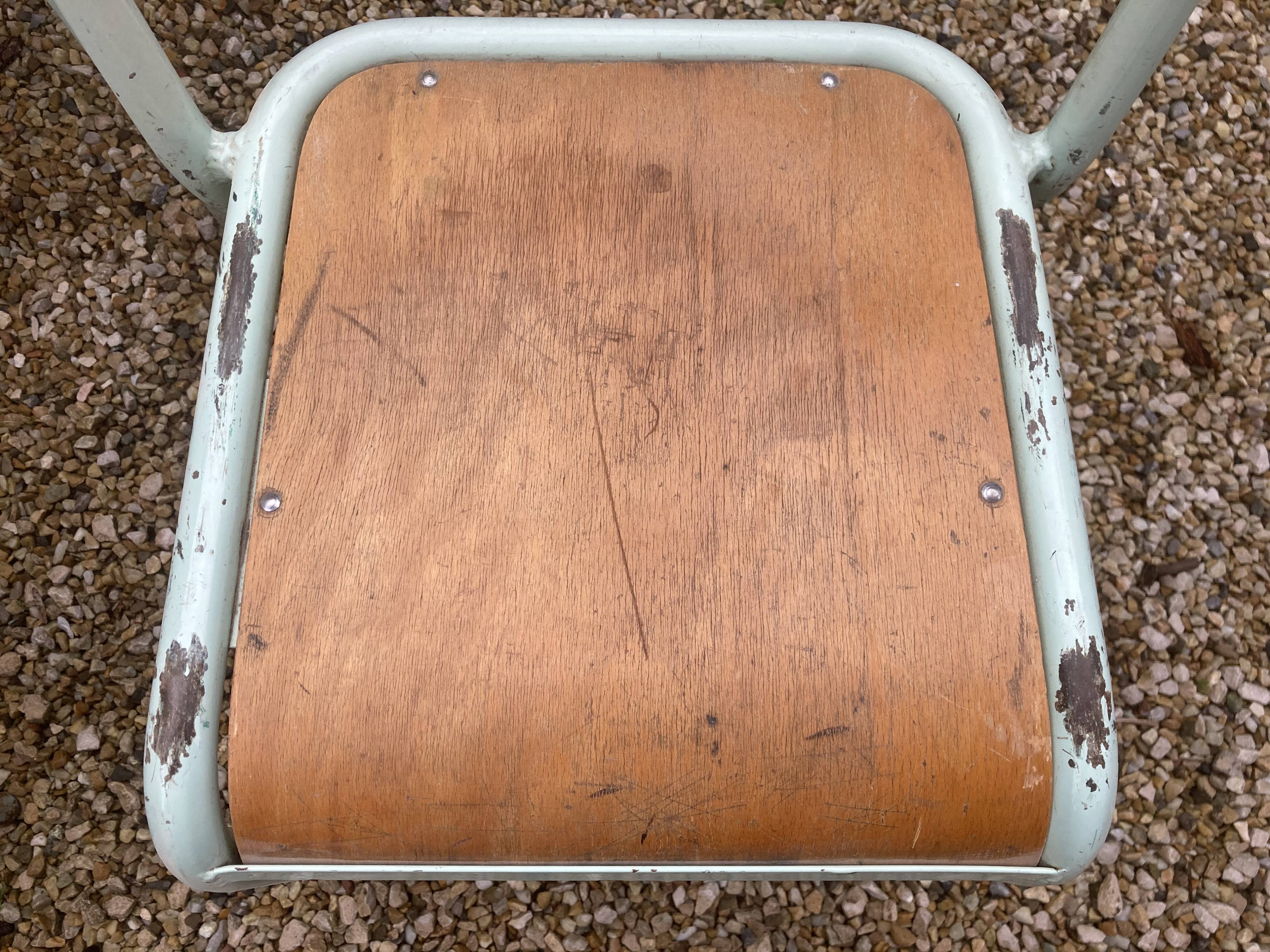 Lot of 6 sky blue Tolix chairs