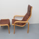 1980s relax-chair with footstool, Yngve Ekström for Swedense