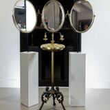 Miroir triptyque de barbier en laiton epoque napoleon iii réglable en haute