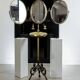 BARBER'S TRIPTYCH MIRROR IN BRASS, NAPOLEON III PERIOD, ADJUSTABLE IN HEIGHT