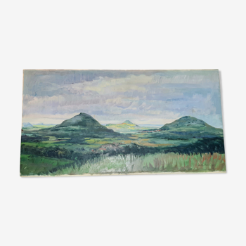 Huile sur toile de Hilde Boklen paysage de campagne