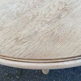 Renovated Louis Philippe round extendable dining table 115cm for 6 people.