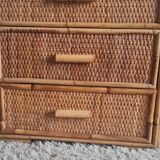 Pair of rattan bedside tables circa the 1970s.