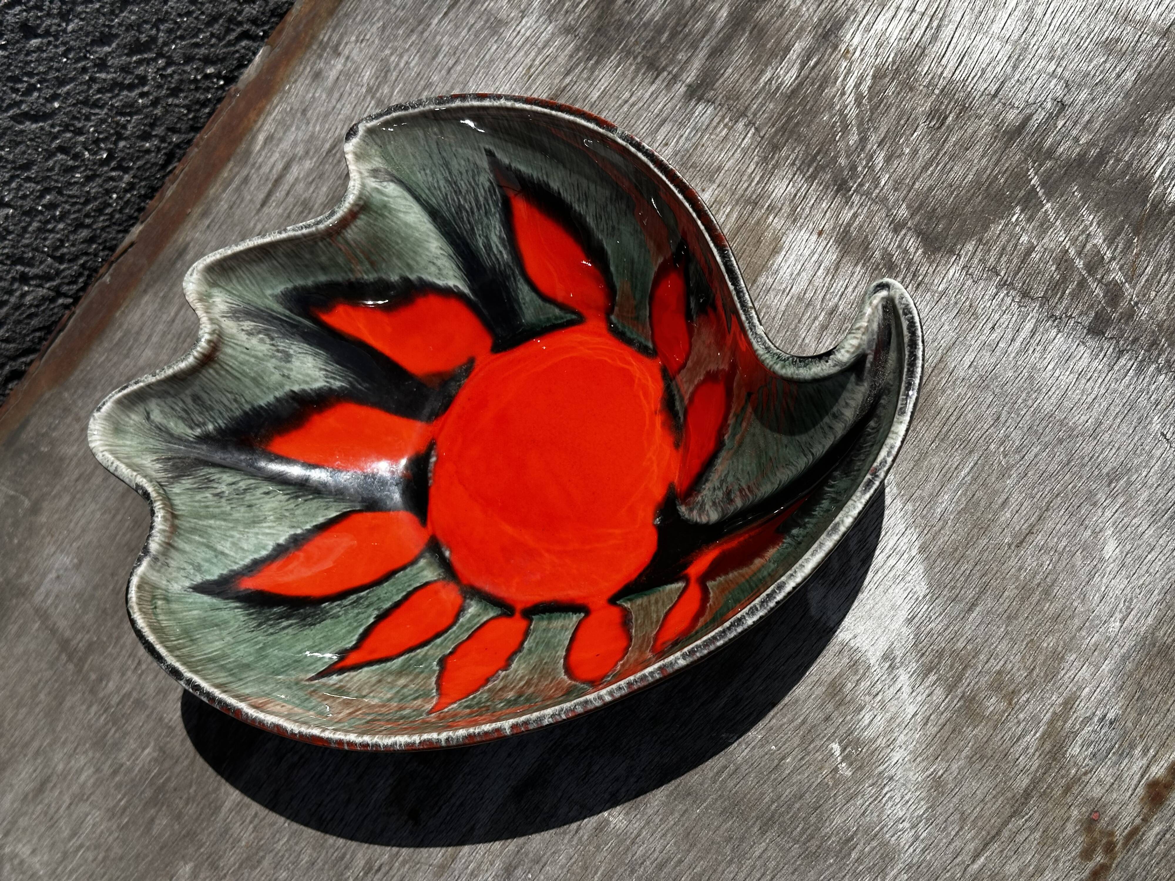 Coupe / Vide Poche - Décor Soleil - Forme Libre - Céramique Elchinger