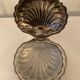 Vintage silver metal shell butter dish