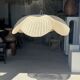 Large suspension or lampshade in flat woven tulip flower rattan H35 D