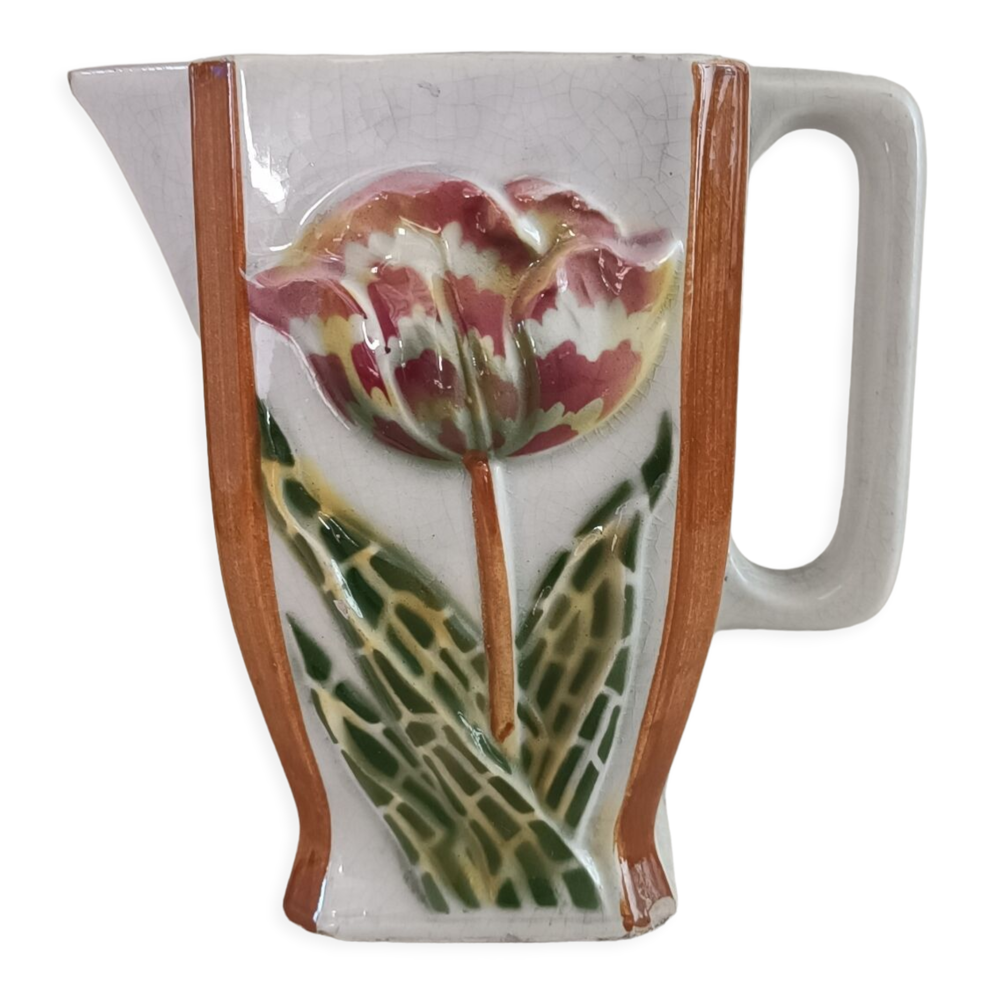 Art nouveau iron pitcher