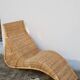 Vintage rattan chaise longue deck chair - 1970s