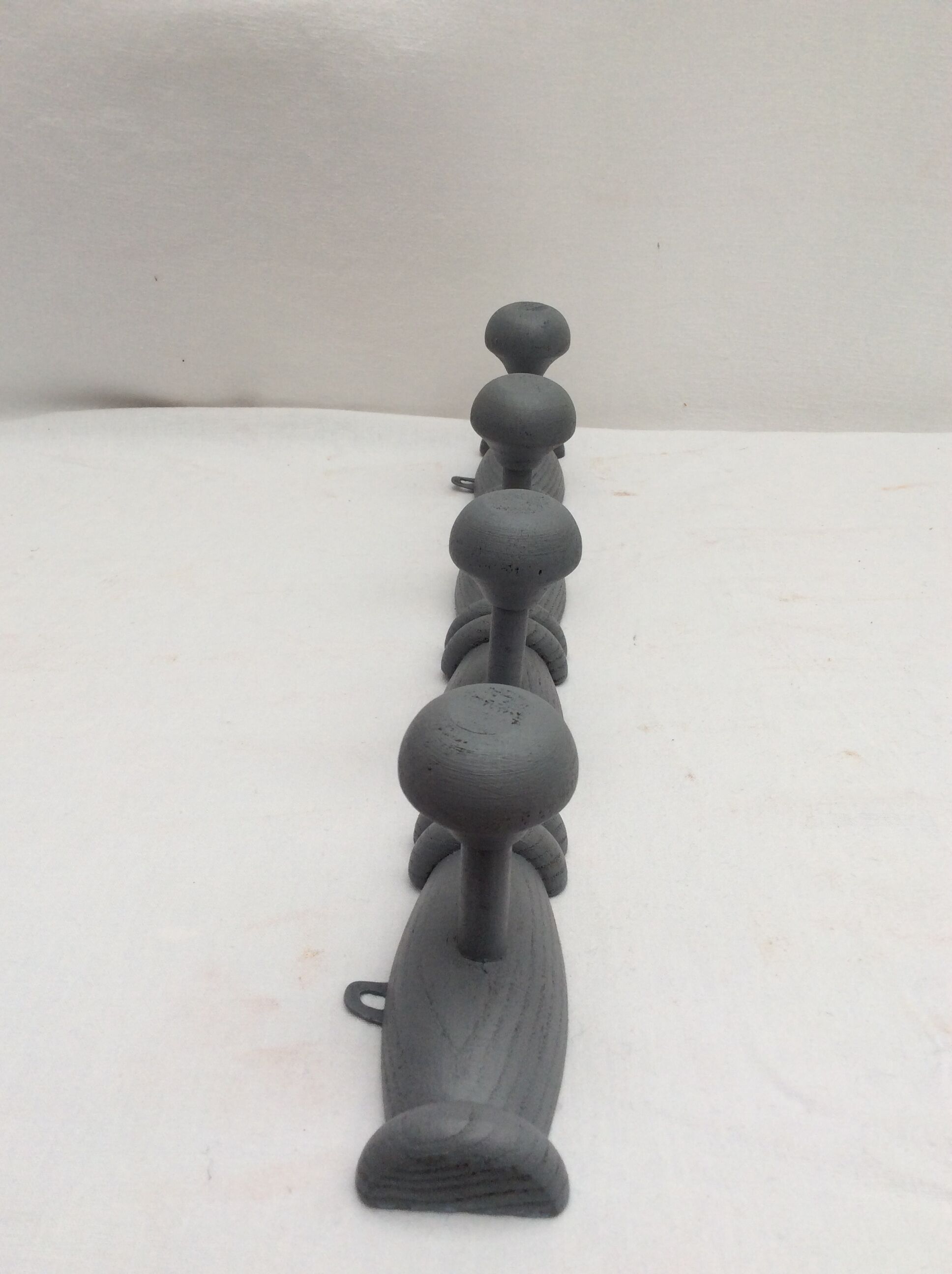 Grey wooden coat rack