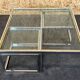 Coffee table chrome & brass 2 nesting tables