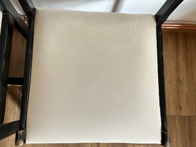 Paire de chaises noires + simili blanc