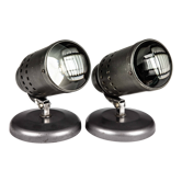 Lot de 2 anciennes lampes, spot avec lentille optique vintage