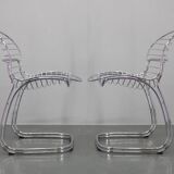 1970s Pair of Gastone Rinaldi Chromed Steel Chairs for Rima, Italy