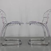 1970s Pair of Gastone Rinaldi Chromed Steel Chairs for Rima, Italy