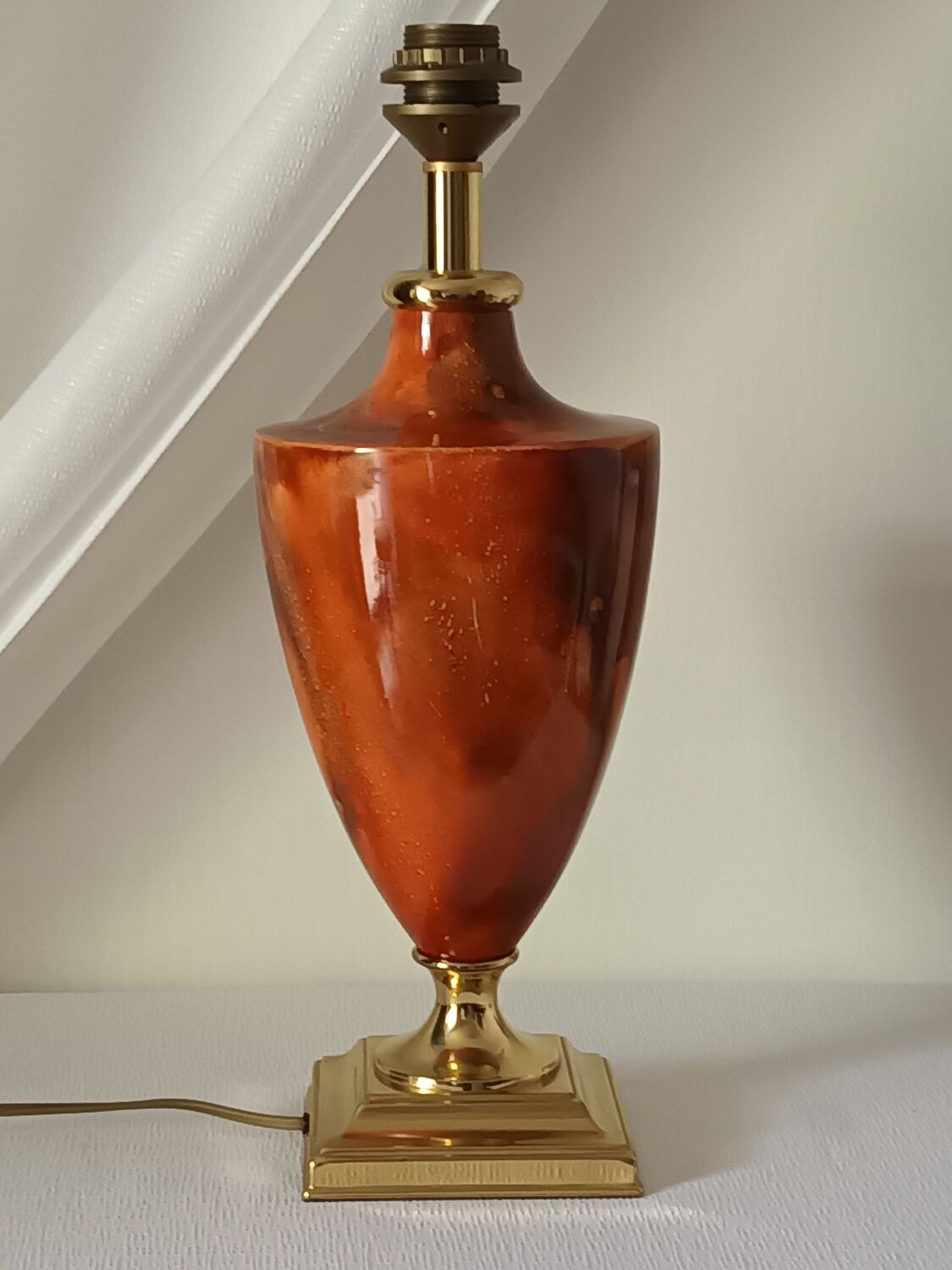 Vintage ceramic baluster lamp foot