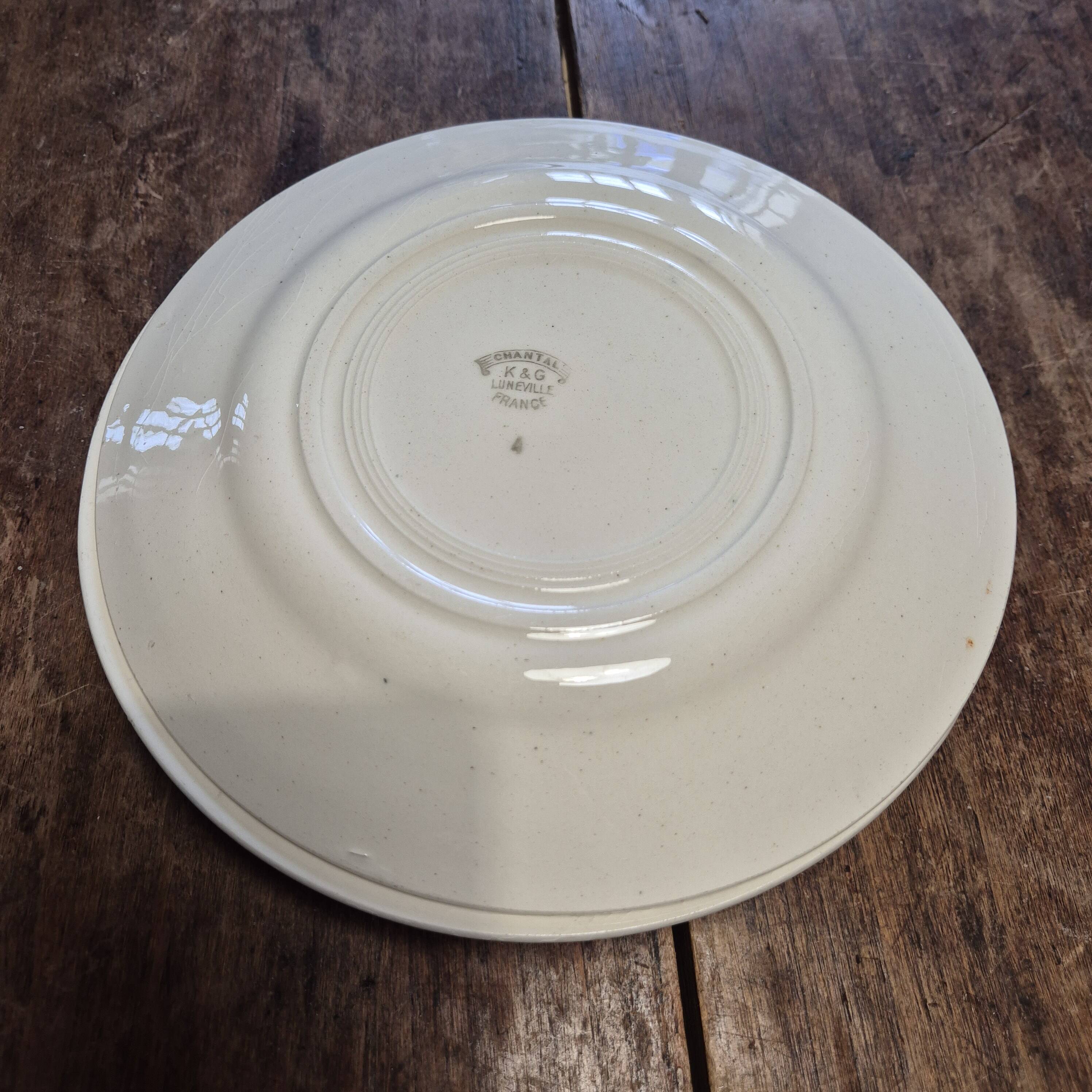 K&G Lunéville flat plates model Chantal set of 3 Art Nouveau style