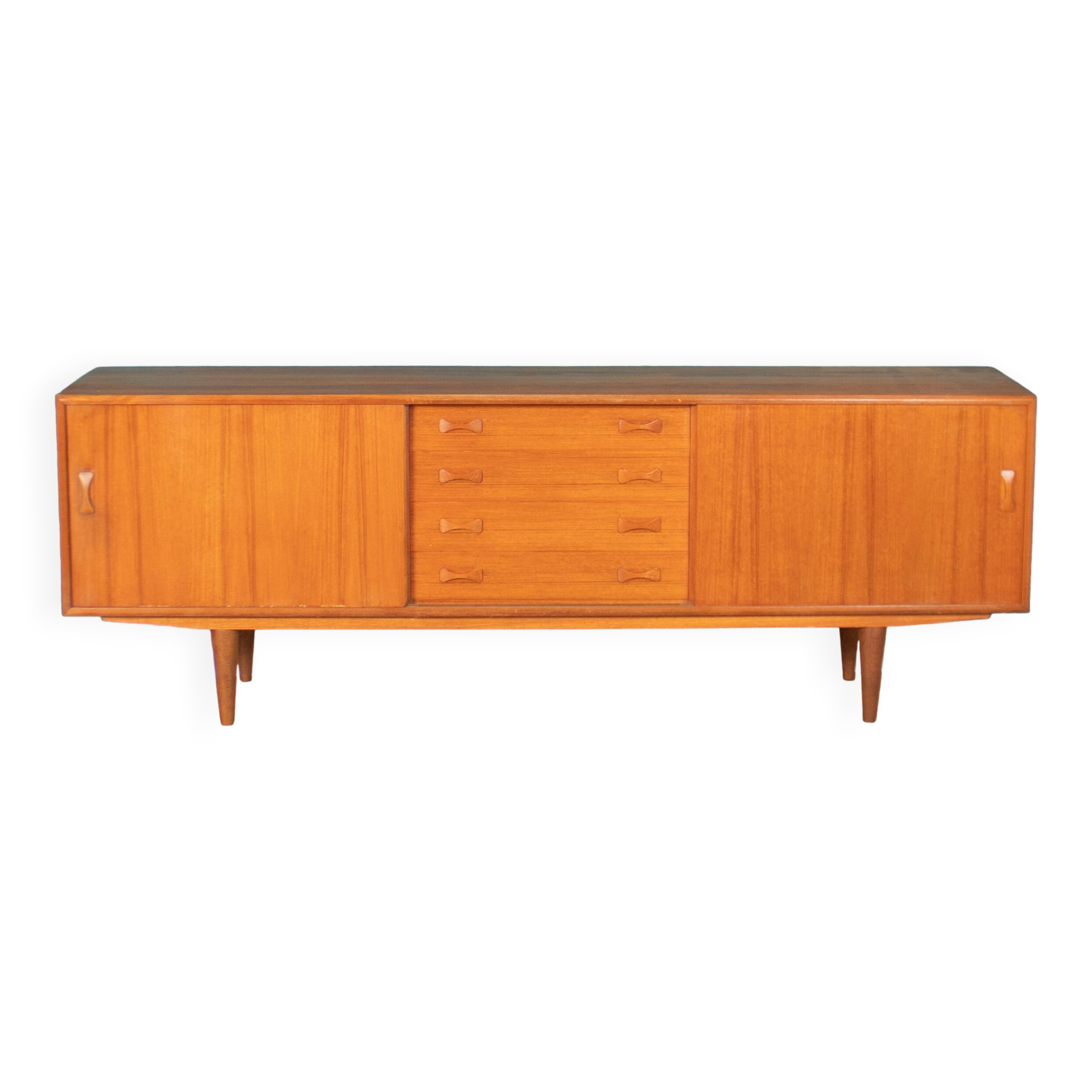 Retro Teak Danish 1960s Long Mid Century Sideboard By Clausen & Søn Denmark