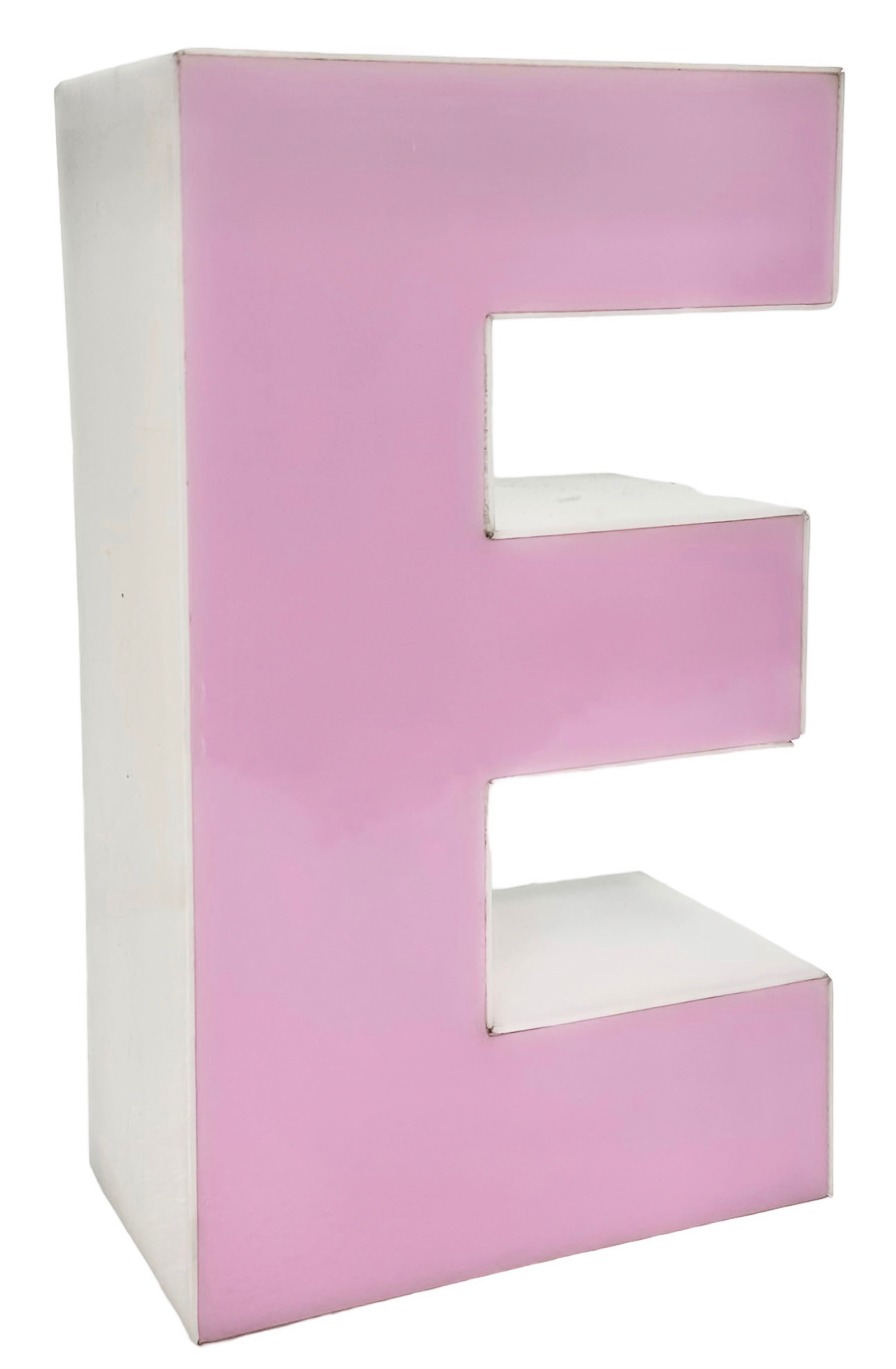 Vintage pink illuminated letter e , 1970s