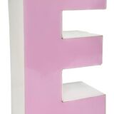 Vintage pink illuminated letter e , 1970s