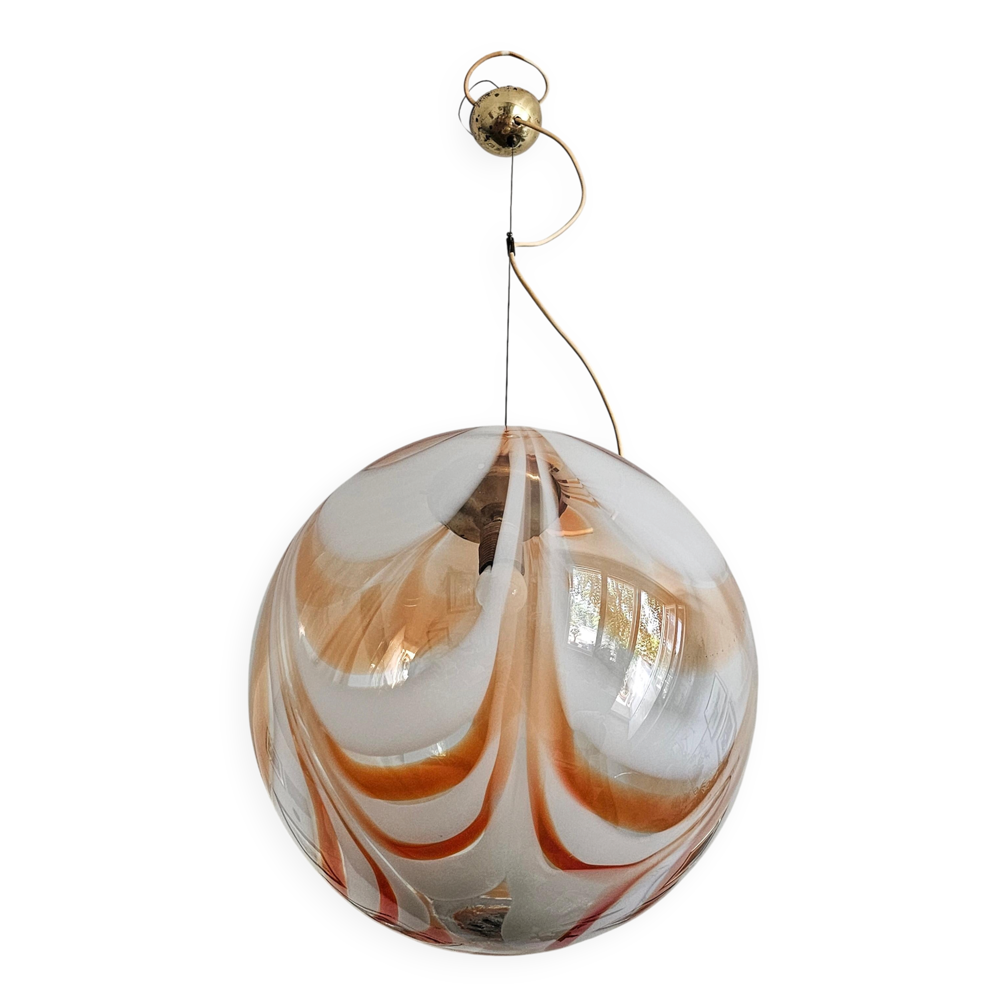 Extra large spherical Murano glass pendant from the 1960s.