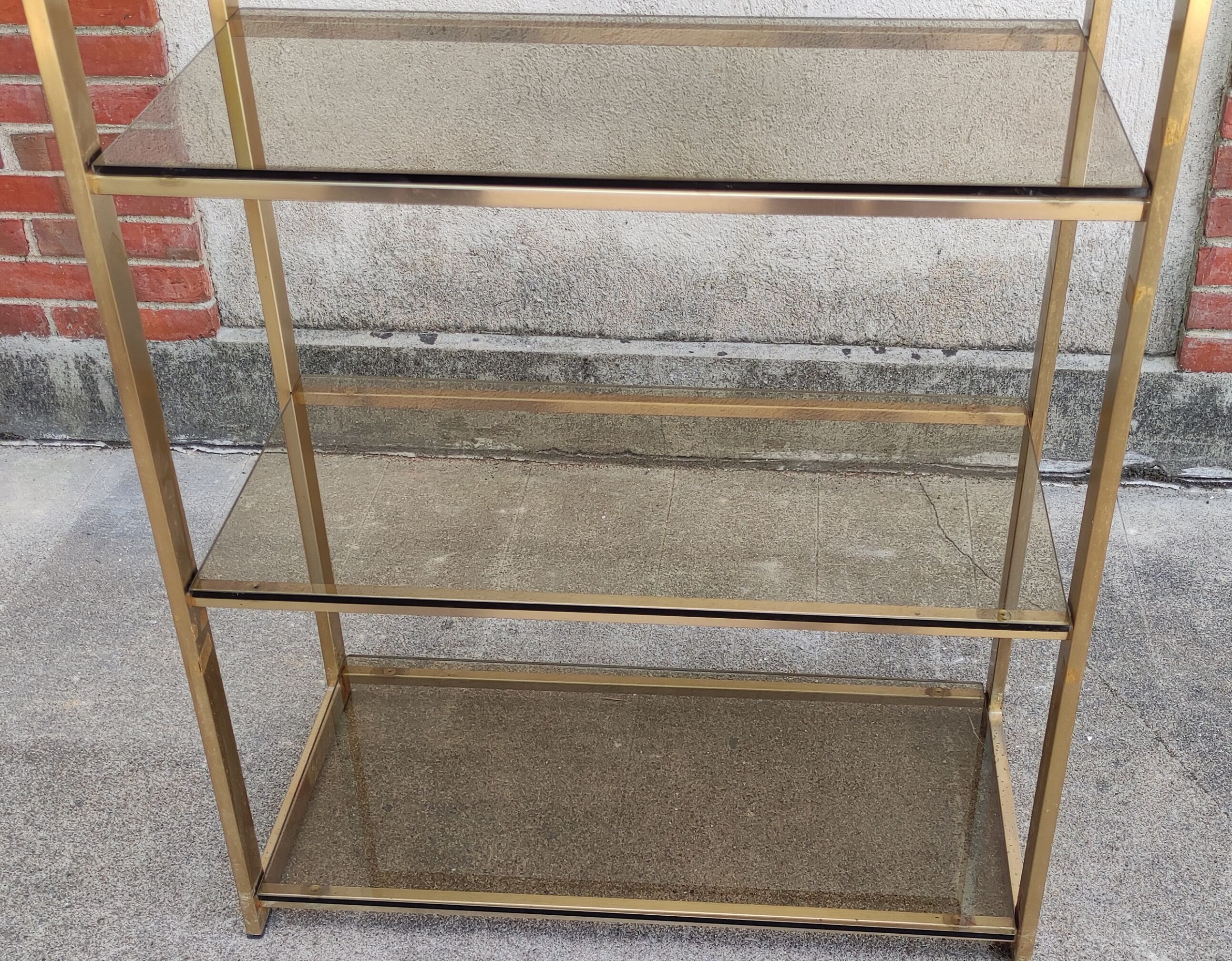 Vintage gold metal shelf