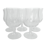 Set of 5 burgundy wine glasses