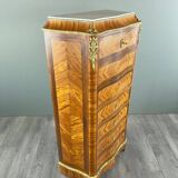 Marquetry Drop-Leaf Secretary, Louis XV Style, 19th Century