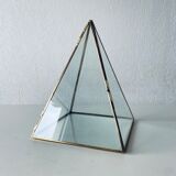 Brass and glass pyramid