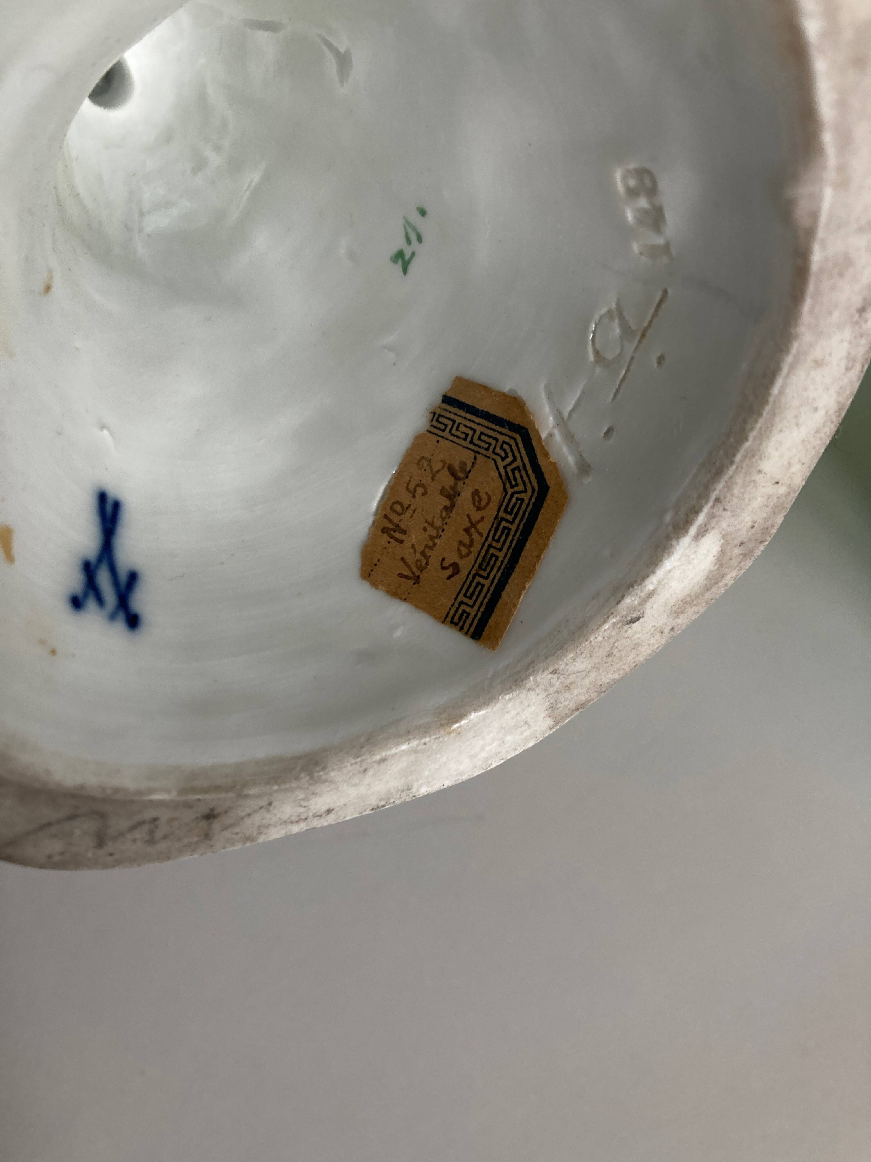 19th century Saxony porcelain parrot signed