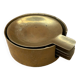 Series 5 old stackable gold metal ashtrays + vintage support