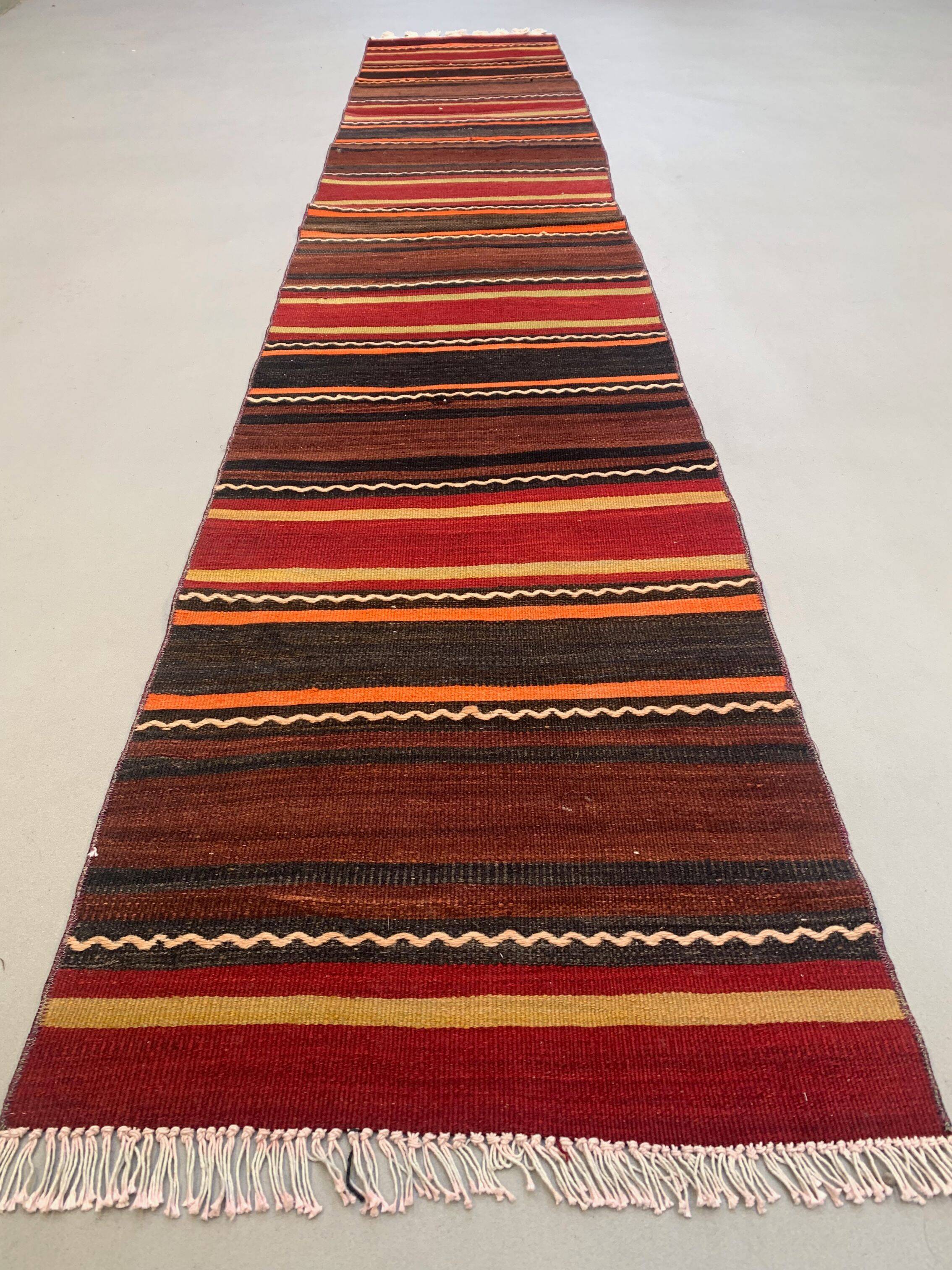 Old Turkish narrow Kilim Runner 320x58 cm shabby chic, vintage kelim