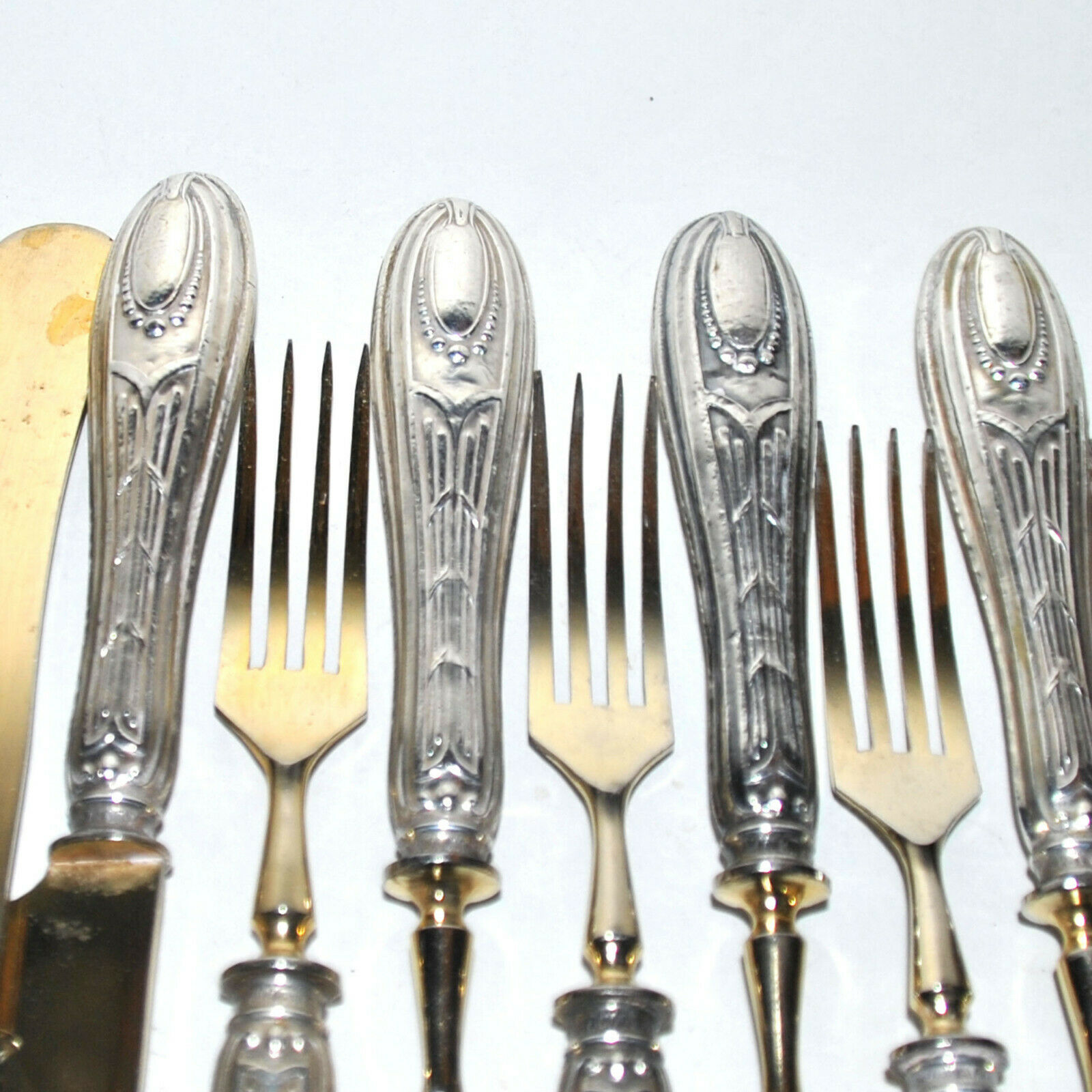 Silver knives and forks 800 goldsmith VM 1900