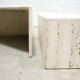 Series of 2 vintage travertine coffee tables published by Roche Bobois